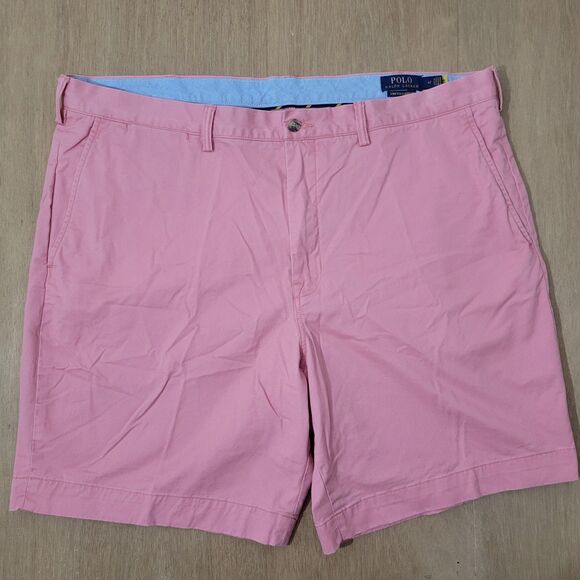 Polo Ralph Lauren Shorts Mens Size 42x9" Chino Golf Light Pink Stretch Pony - Picture 2 of 12